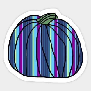 Halloween Horror Pumpkin Mostly Blue Stripes Sticker